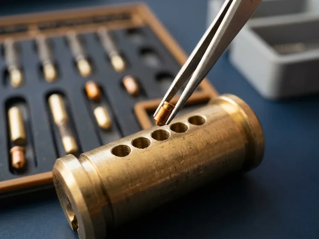 Hardware close-up for commercial rekey work in San Diego
