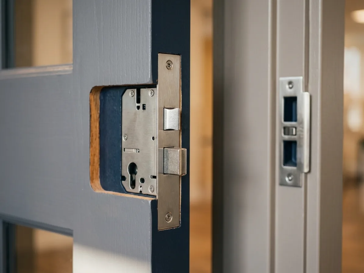 Hardware close-up for mortise locks work in San Diego